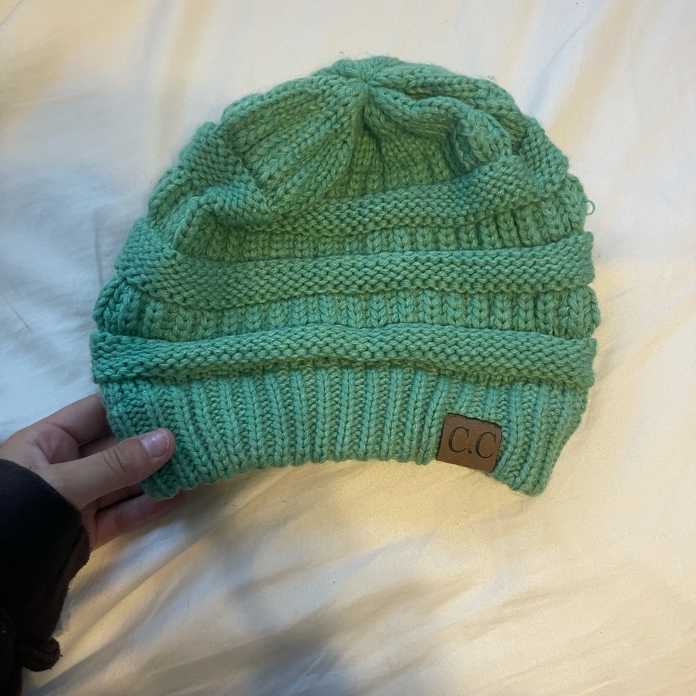 turquoise beanie